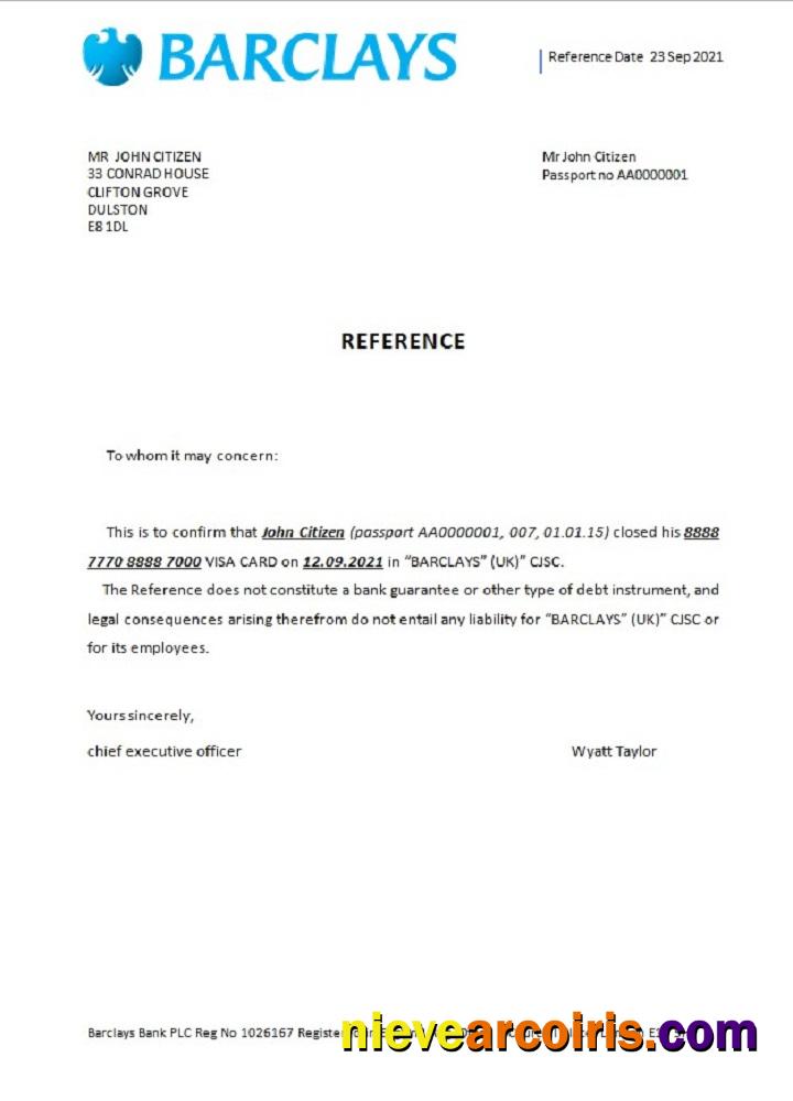 United Kingdom Barclays closure reference